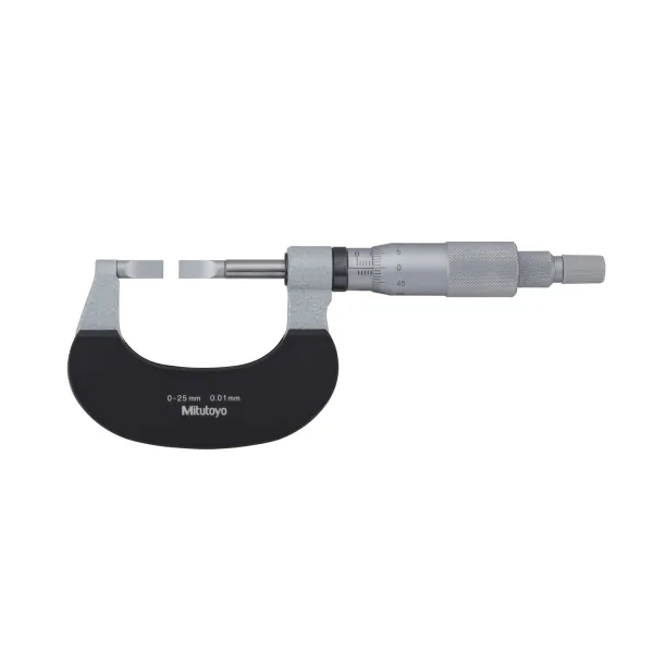 Micrômetro Externo 0-25mm 0,01mm Com Pontas Tipo Lâmina Fuso Não Rotativo 122-101-10