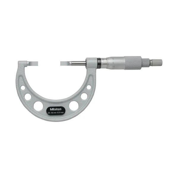Micrômetro Externo 25-50mm 0,01mm Com Pontas Tipo Lâmina Fuso Não Rotativo 122-102-10