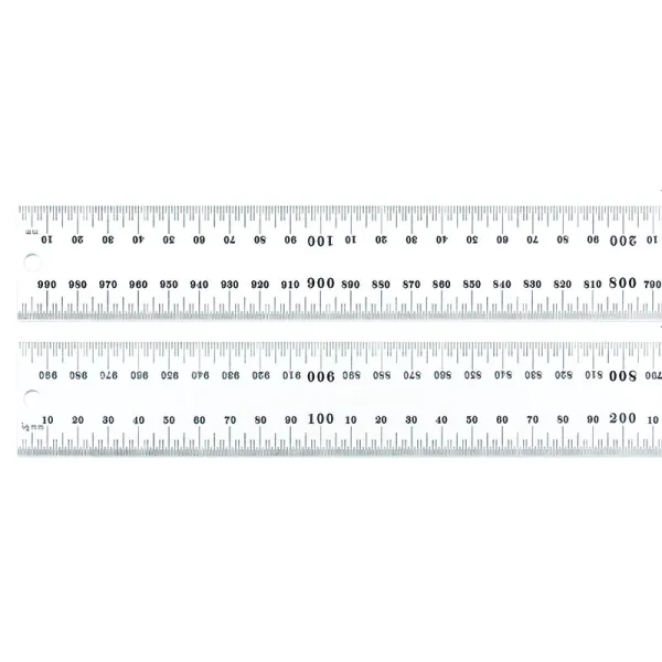 Escala de Aço com Graduação de 1000mm e 0,5mm de um lado e 1mm e 0,5mm no lado oposto - Ref. C635-1000