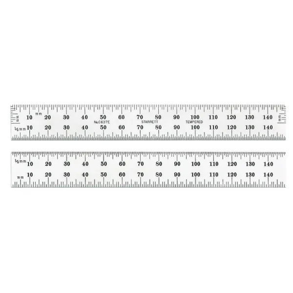 Escala de Aço Fosca 150mm Graduações 0,5-1,0mm e Extrem.